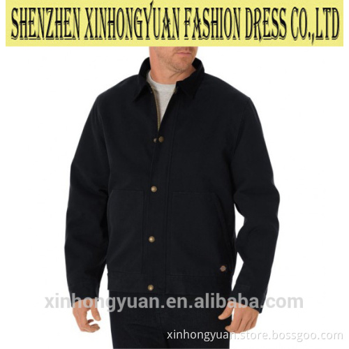 Windproof winter jacket with pockets, with padding of white duck down to keep warm